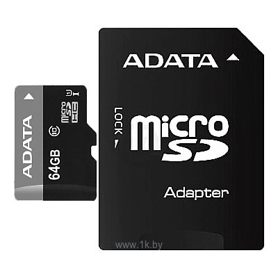 ADATA microSDHC Class 10 64GB + SD adapter