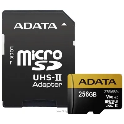 ADATA microSDXC UHS-II 256GB + adapter [AUSDX256GUII3CL10-CA1]