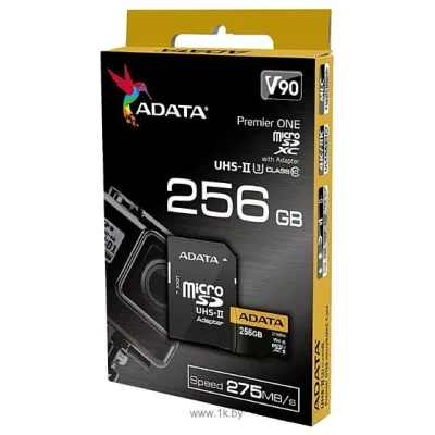 ADATA microSDXC UHS-II 256GB + adapter [AUSDX256GUII3CL10-CA1]