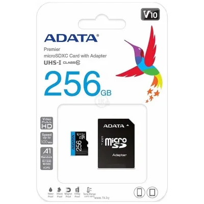 ADATA Premier microSDXC UHS-I U1 Class 10 256GB + SD adapter