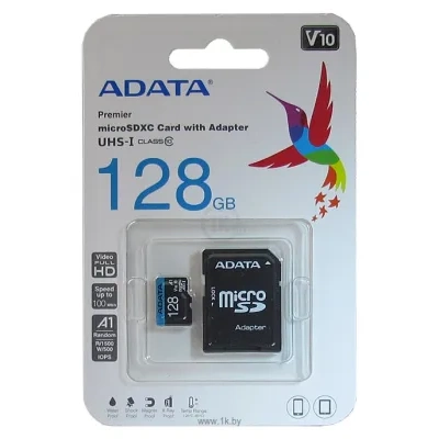 ADATA Premier microSDXC UHS-I U1 V10 A1 Class10 128GB + SD adapter