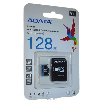 ADATA Premier microSDXC UHS-I U1 V10 A1 Class10 128GB + SD adapter