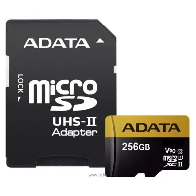 ADATA Premier ONE microSDXC UHS-II U3 Class 10 256GB + SD adapter