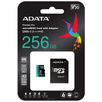 ADATA Premier Pro AUSDX256GUI3V30SA2-RA1 microSDXC 256GB (s adapterom)