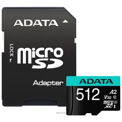 ADATA Premier Pro AUSDX512GUI3V30SA2-RA1 microSDXC 512GB (s adapterom)