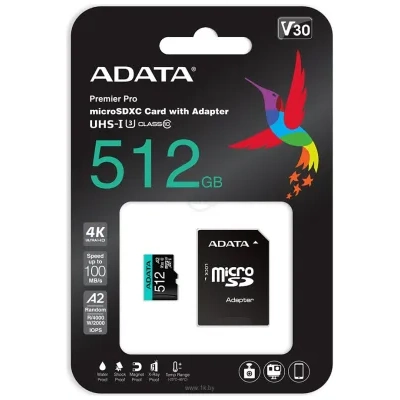 ADATA Premier Pro AUSDX512GUI3V30SA2-RA1 microSDXC 512GB (s adapterom)