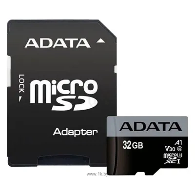 ADATA Premier Pro microSDHC UHS-I U3 V30 A1 Class10 (R100/W80) 32GB + SD adapter