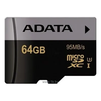 ADATA Premier Pro microSDXC Class 10 UHS-I U3 64GB + SD adapter