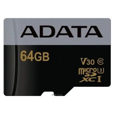 ADATA Premier Pro microSDXC UHS-I U3 V30 Class 10 (R95/W90) 64GB