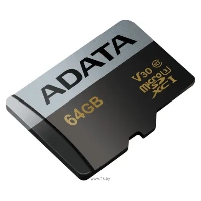 ADATA Premier Pro microSDXC UHS-I U3 V30 Class 10 (R95/W90) 64GB