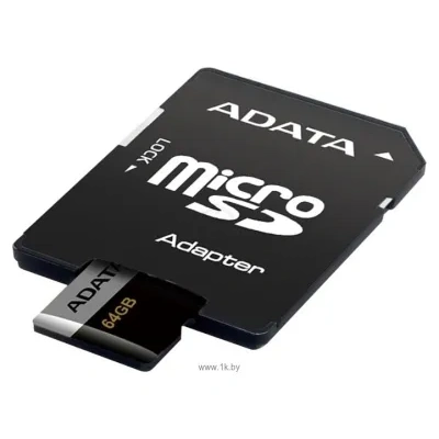 ADATA Premier Pro microSDXC UHS-I U3 V30 Class 10 (R95/W90) 64GB + SD adapter