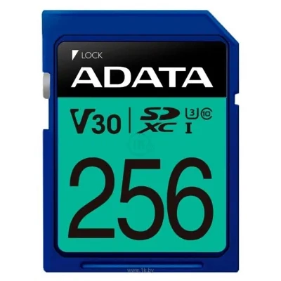 ADATA Premier Pro SDXC UHS-I U3 V30 Class 10 (R100/W80) 256GB