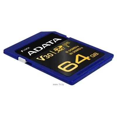 ADATA Premier Pro SDXC UHS-I U3 V30 Class 10 (R95/W90) 64GB