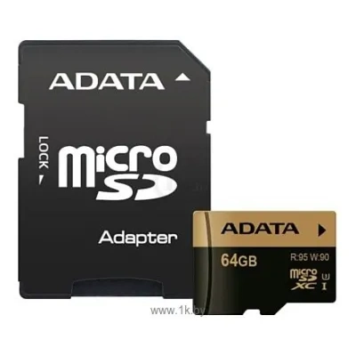 ADATA XPG microSDXC Class 10 UHS-I U3 64GB + SD adapter