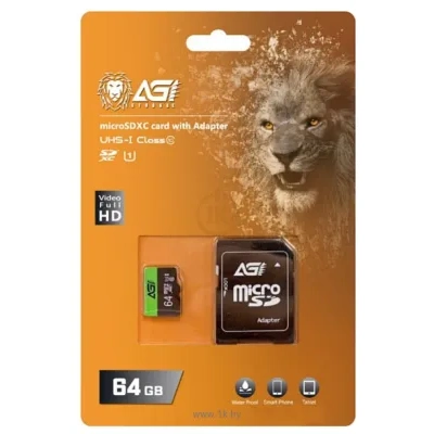 AGI TF138 microSDHC 064GU1TF138 64GB (s adapterom)