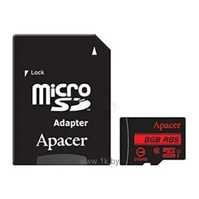 Apacer microSDHC Card Class 10 UHS-I U1 (R85 MB/s) 8GB + SD adapter