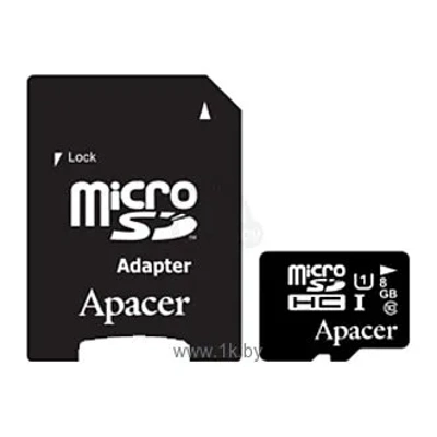 Apacer microSDHC Card Class 10 UHS-I U1 8GB + SD adapter