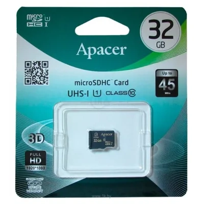 Apacer microSDHC Class 10 UHS-I U1 (R45 MB/s) 32GB