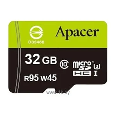 Apacer microSDHC Class 10 UHS-I U3 (R95 W45 MB/s) 32GB + SD adapter