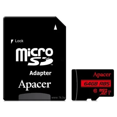 Apacer microSDXC AP64GMCSX10U5-R 64GB (s adapterom)