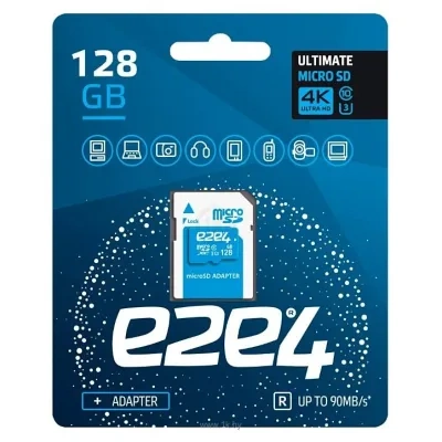 e2e4 Ultimate microSDXC Class 10 UHS-I U3 90 MB/s128GB + SD adapter