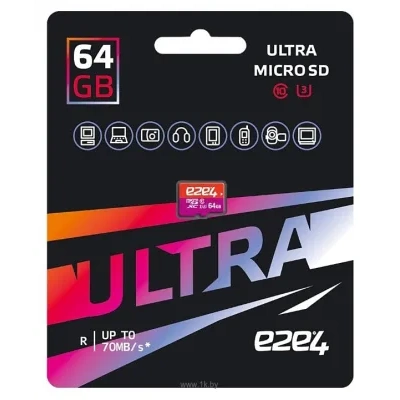 e2e4 Ultra microSDXC Class 10 UHS-I U3 70 MB/s 64GB