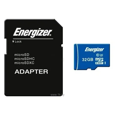 Energizer microSDHC Class 10 UHS-I U3 95MB/s 32GB + SD adapter