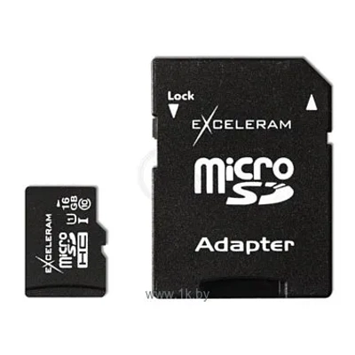 Exceleram microSDHC class 10 UHS-I U1 16GB + SD adapter