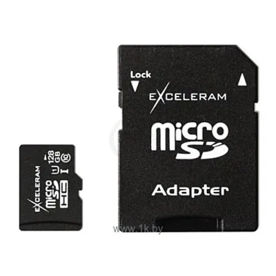 Exceleram microSDXC class 10 UHS-I U1 128GB + SD adapter