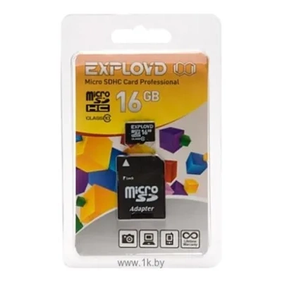 EXPLOYD Exployd microSDHC (Class 10) 16GB + adapter [EX016GCSDHC10]