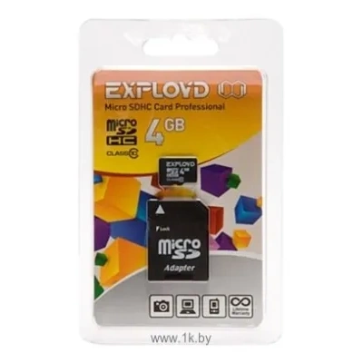 EXPLOYD Exployd microSDHC (Class 10) 4GB + adapter [EX004GCSDHC10]