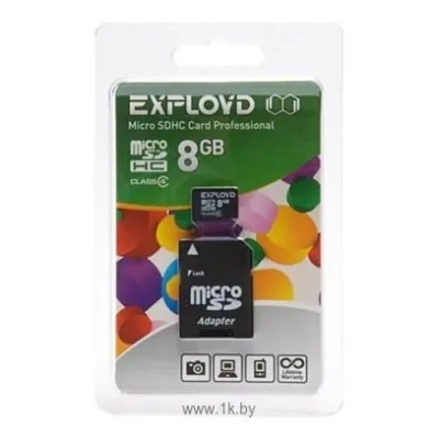 EXPLOYD Exployd microSDHC (Class 4) 8GB + adapter [EX008GCSDHC4]