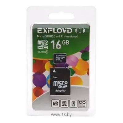 EXPLOYD microSDHC Class 4 16GB + SD adapter