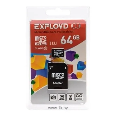 EXPLOYD microSDXC Class 6 UHS-I U1 64GB + SD adapter