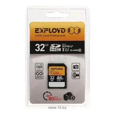 EXPLOYD SDHC Class 10 UHS-I U1 80MB/s 32GB