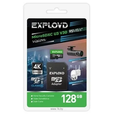 EXPLOYD Exployd Vision microSDXC 128GB EX128GCSDXC10-U3-V30 (s adapterom)