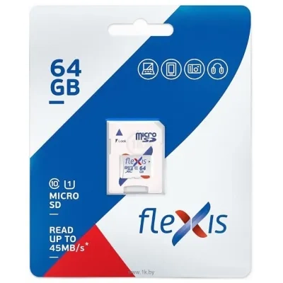 FLEXIS Flexis microSDHC 64GB Class 10 U1 FMSD064GU1A