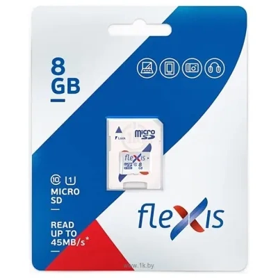 FLEXIS Flexis microSDHC 8GB Class 10 U1 FMSD008GU1A (s adapterom)