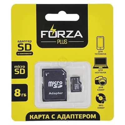 FORZA microSDHC 8 Gb + SD adapter