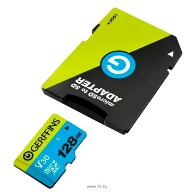 Gerffins microSDXC UHS-I V30 128GB + SD adapter