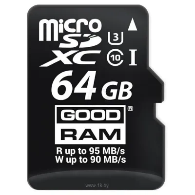 GoodRAM GOODRAM microSDXC (Class 10) UHS-I U3 64GB + adapter [M3AA-0640R11-DD]