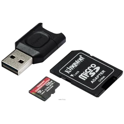 Kingston Canvas React Plus microSDXC 128GB (s adapterom i kardriderom)