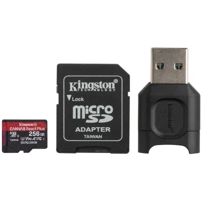 Kingston Canvas React Plus microSDXC 256GB (s adapterom i kardriderom)