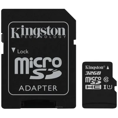 Kingston Canvas Select microSDHC Class 10 UHS-I U1 32GB + SD adapter (SDCS/32GB)