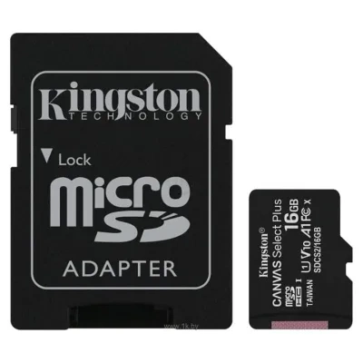 Kingston Canvas Select Plus microSDHC 16GB (s adapterom)