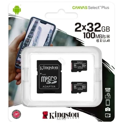 Kingston Canvas Select Plus microSDHC 2x32GB (s adapterom)